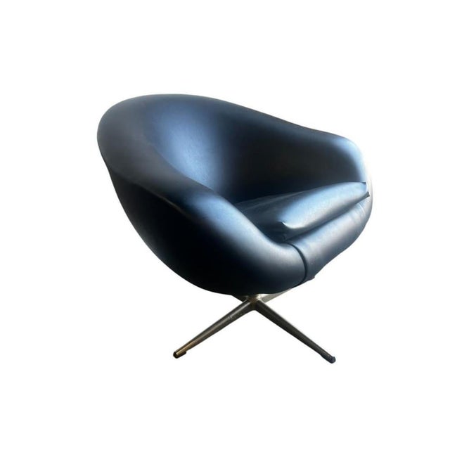 1960s Vintage Black Armchair / One-Seater With Star Base Jansson For Sale - Image 5 of 6