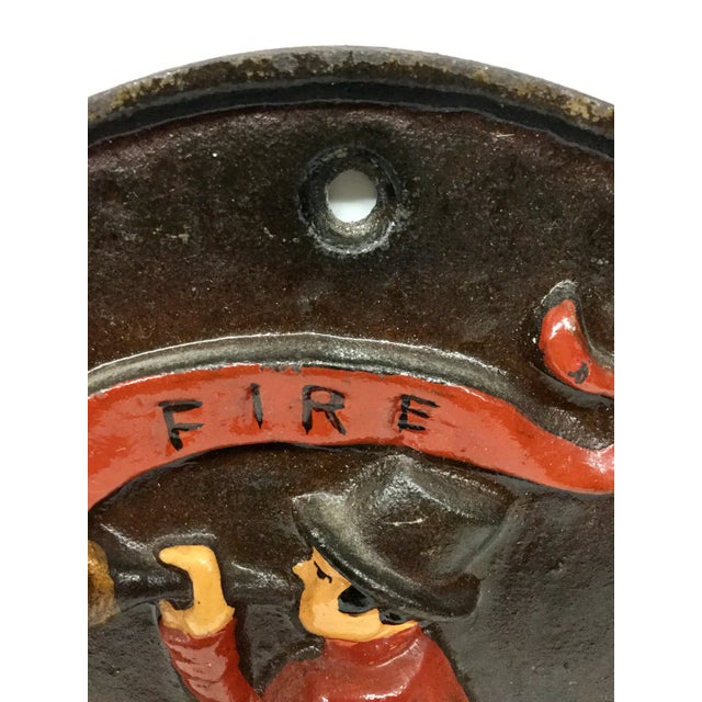 Vintage Wilton Heavy Cast Iron Fireman Fire Department Plaque Chairish