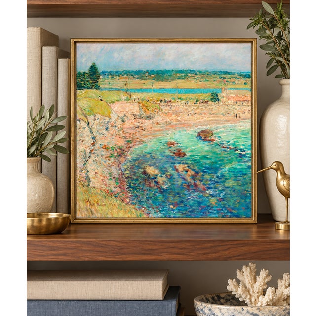 Amanda Lindroth Vintage Coastal Art Print – Newport Beach by Childe Hassam, 12" X 12" For Sale - Image 4 of 9