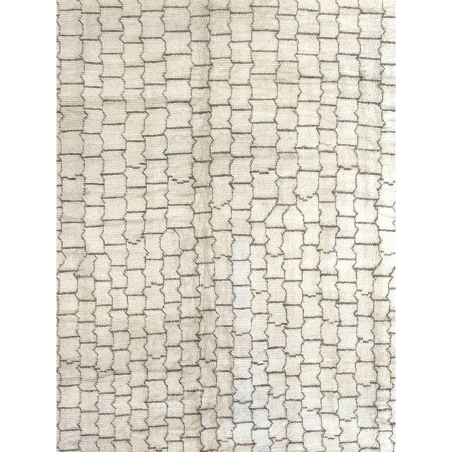 Wool pile genuine hand made Moroccan rug -