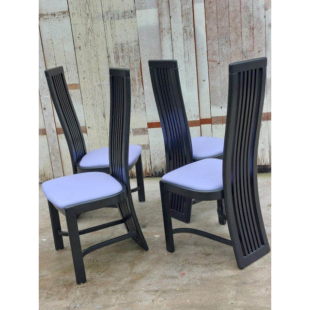 Set of 4 Model L4K 252 High-Back Dining Chairs by Liberty Furniture, Canada, 1980s For Sale - Image 9 of 13