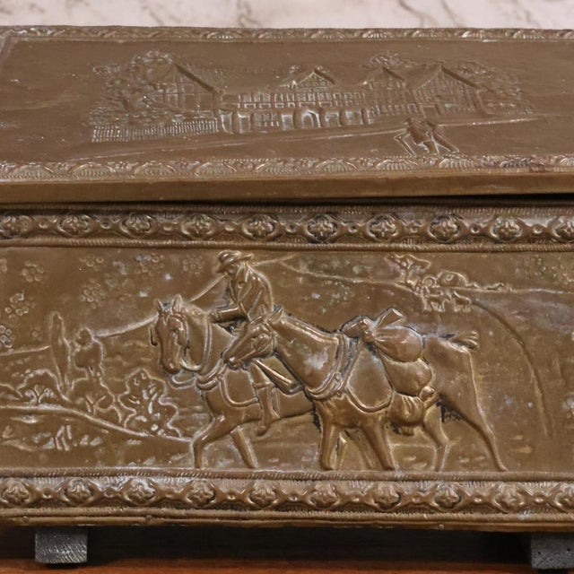 19th Century Brass Over Wood Paneled Box For Sale In Birmingham - Image 6 of 6