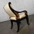Late 20th Century Late 20th Century Neoclassic Revival Black Side Chair With Gilt Wing Accents & Off-White Fabric For Sale - Image 5 of 13