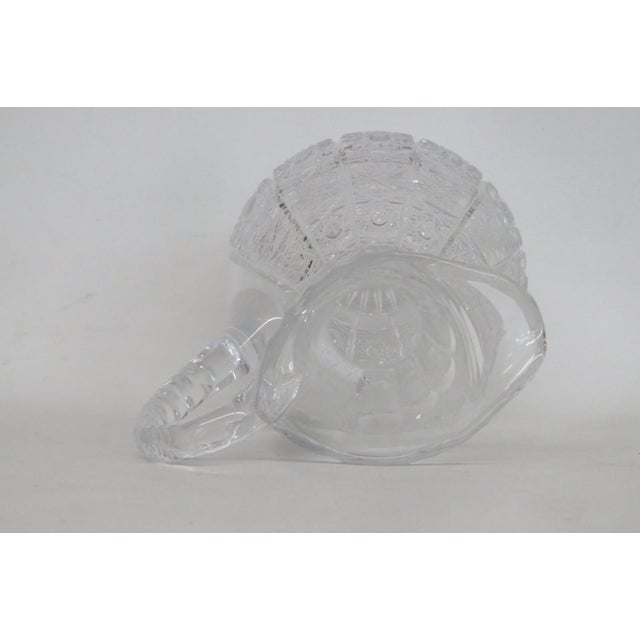 Mid 20th Century Queen Lace Blown Cut Glass Lead Crystal Pitcher Round Bowl Shape Bohemia For Sale - Image 16 of 18