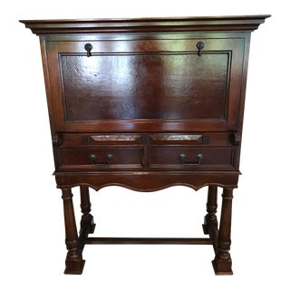 South Cone Trading Company Drop Front Mahogany Bar Cabinet For Sale