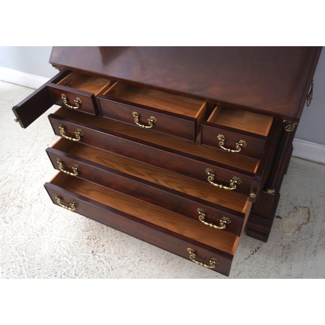 Wood Henkel Harris Mahogany Large Document Secretary Desk For Sale - Image 7 of 18