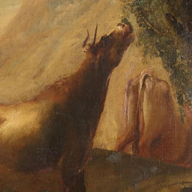 Textile Landscape with Shepherds, 18th Century, Framed For Sale - Image 7 of 11