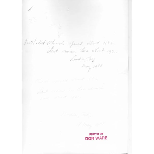 1988 black & white photograph by Los Angeles photographer Don Coleman Ware (1921-2006) of a Church in the gold mining...