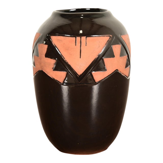 Navajo Glazed Ceramic Vase For Sale