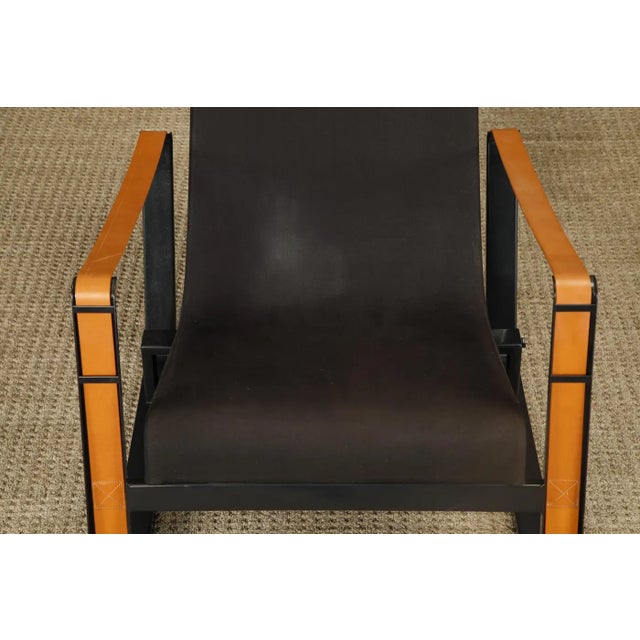 2000 - 2009 'Cité' Leather and Steel Lounge Chair by Jean Prouvé for Vitra, Signed For Sale - Image 5 of 16