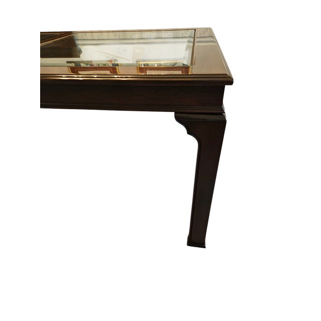 Traditional Ethan Allen Georgian Court Dining Room Table Chippendale Cherry For Sale - Image 3 of 8