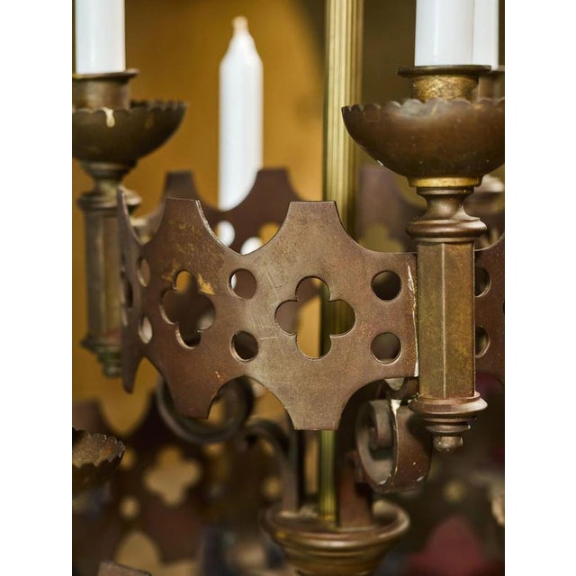Neo-Gothic Bronze Candlesticks, Set of 2 For Sale - Image 10 of 14