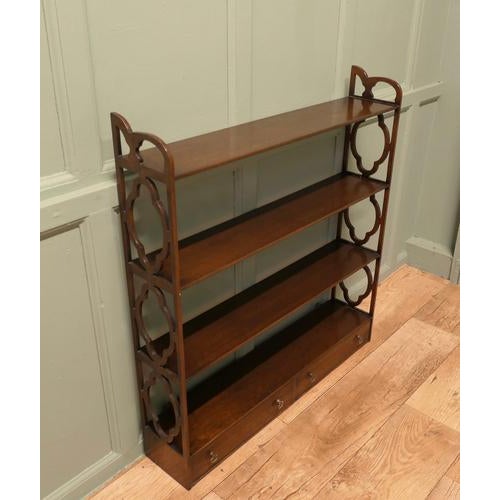 Georgian Style Wall Hanging Shelf with Drawers, 1960 For Sale - Image 4 of 6