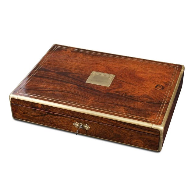 Rosewood Box with Brass Details, France, 1850s For Sale - Image 5 of 5