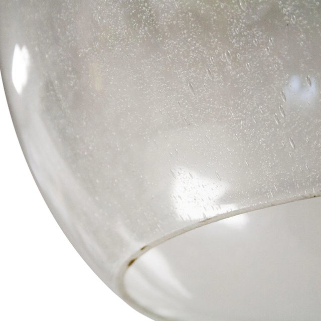 1970s Italian Chromed Wood Glass Ceiling Lamp, Italy, 1970s For Sale - Image 5 of 6