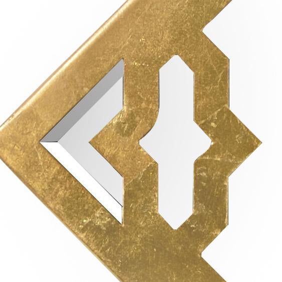 Antique Gold Leaf Iron With Beveled Clear Mirror Back, Designed By Claire Bell. Clean with a dry cloth