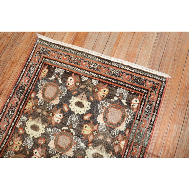 Zabihi Collection Brown Persian Mahal Throw Rug For Sale - Image 4 of 6
