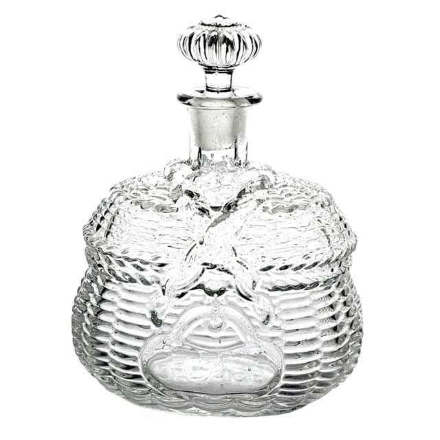 Glass Legras Pressed Molded Satin Glass Liquor Decanter For Sale - Image 7 of 7