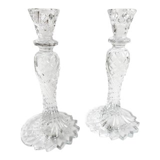 Waterford Crystal “Sea Jewel” Candlesticks – Pair With Original Box For Sale