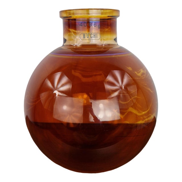 Industrial Amber Glass Evaporation Flask from Buchi, 1980s For Sale