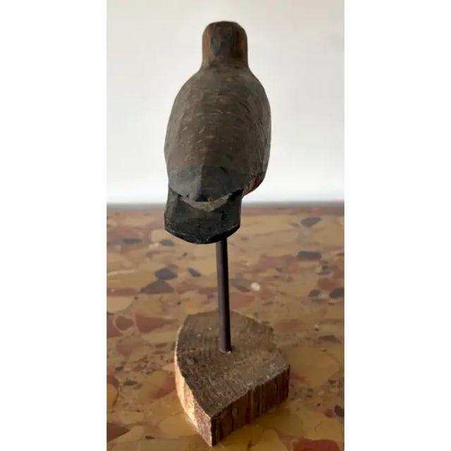 Mid 20th Century Vintage Hand Carved and Painted Wooden Shorebird, Folk Art For Sale - Image 5 of 9