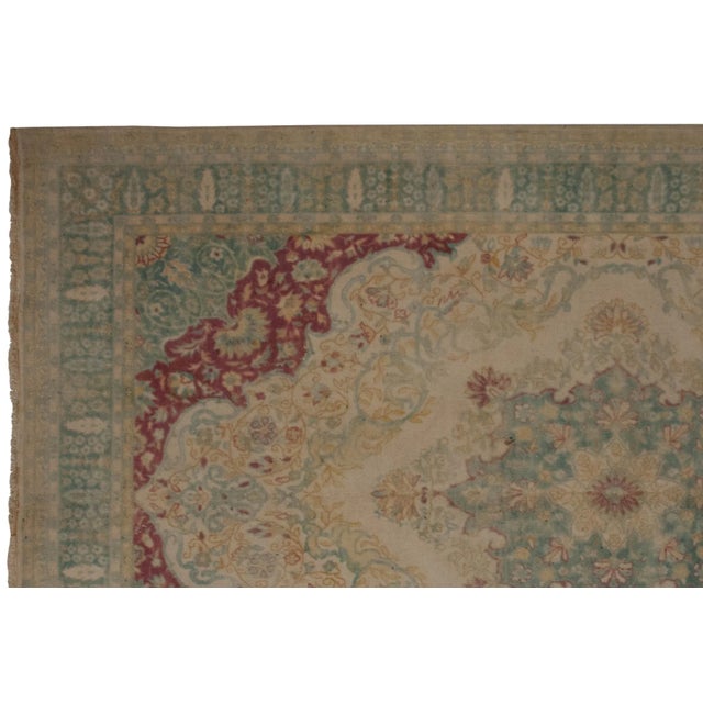1960s Vintage Distressed Bulgarian Kerman Design Carpet - 5'11" X 8'11" For Sale - Image 5 of 9