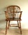 Solid oak lyre-back Windsor chair with a horse-shoe shaped arm bow, 1960s. Beautiful colour and wood grain. Two chairs...