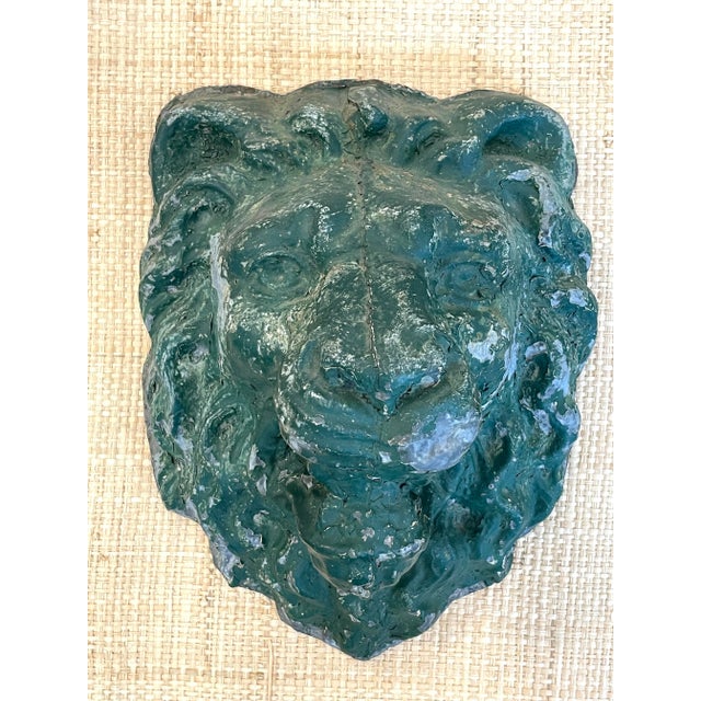 English Antique Zinc Architectural Lion Heads - a Pair For Sale - Image 3 of 9