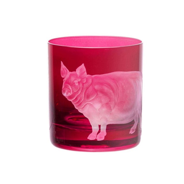 Artel ARTEL Barnyard Collection Double Old Fashioned Glasses, Assorted Colors - Set of 10 For Sale - Image 4 of 8