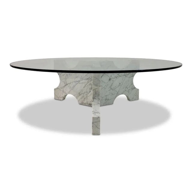 Italian Carrara Marble Coffee Table, 1970s For Sale - Image 10 of 11