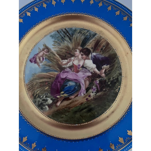 Ceramic Pair of 19th-C. Royal Vienna Style 10.5" Cobalt & Gilt Cabinet Plates - Signed Berg & K. Rädler For Sale - Image 7 of 14
