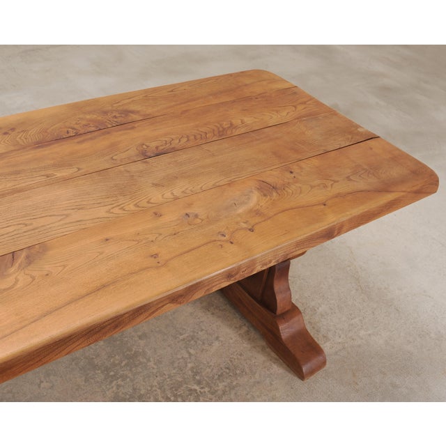 Country French Provincial Oak Farmhouse Dining Table 7Ft For Sale - Image 9 of 18