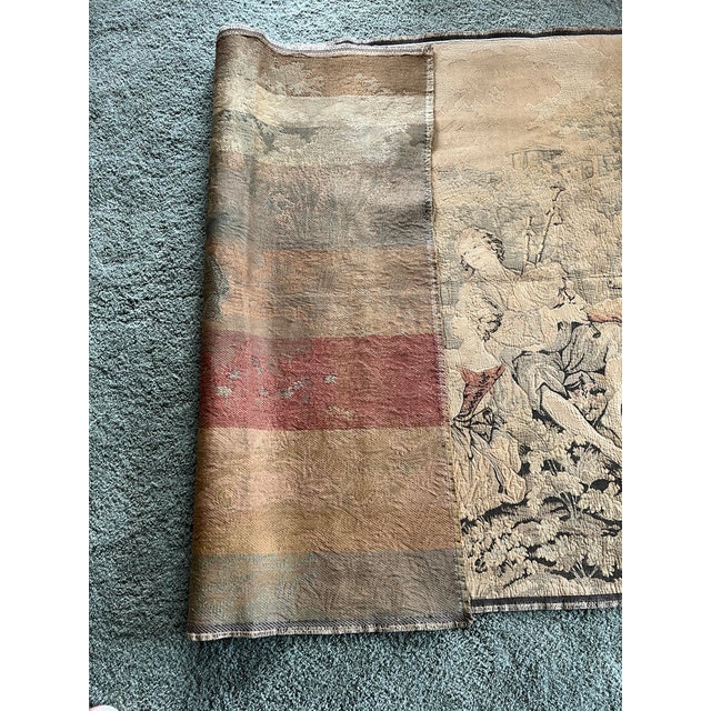 Vintage French-Style Jacquard Woven Pastoral Tapestry, 72” X 54” For Sale In Seattle - Image 6 of 10