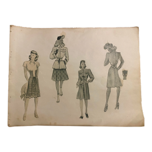 Fashion Print 1940’s Illustration, Original