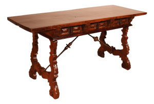 Spanish Renaissance Walnut Console Table, 17th Century