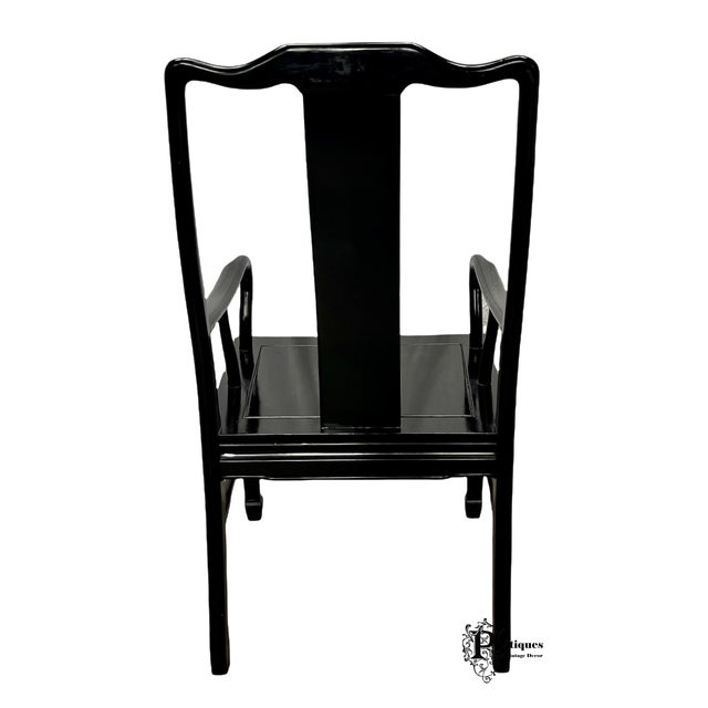 Vintage Chinoiserie Style Black Lacquer Ming Accent Chair Chairish