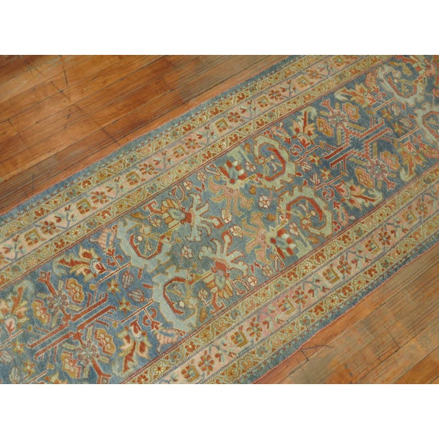 Antique Zabihi Collection Long Blue Persian Malayer Runner - 2'5" x 18'1" For Sale - Image 9 of 12