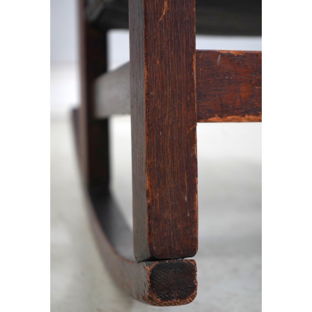 Stickley Brothers Antique Mission Oak Small Rocking Chair For Sale - Image 12 of 18