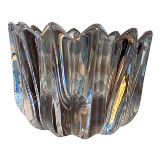 1980s Orrefors Chunky Crystal Bowl For Sale