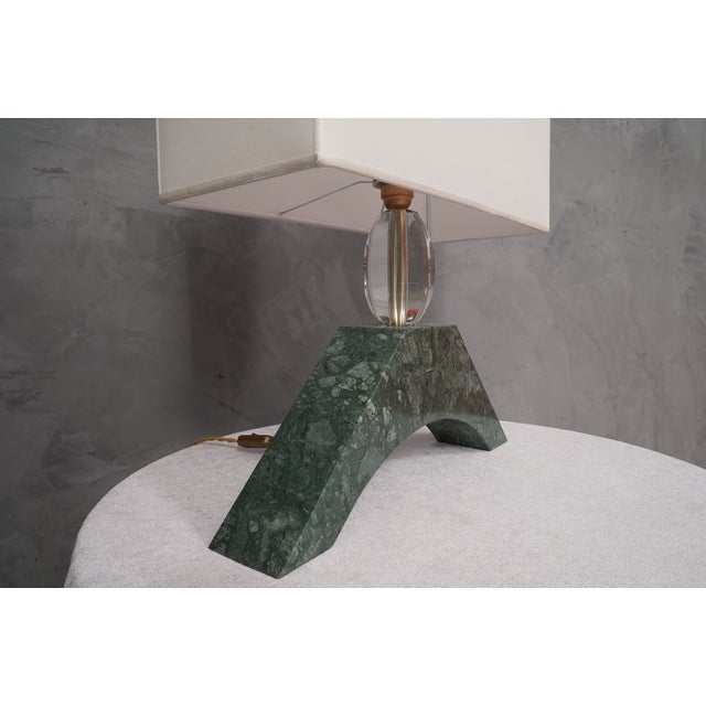 2000 - 2009 Indian Green Marble and Murano Glass Table Lamp, 2000s For Sale - Image 5 of 11