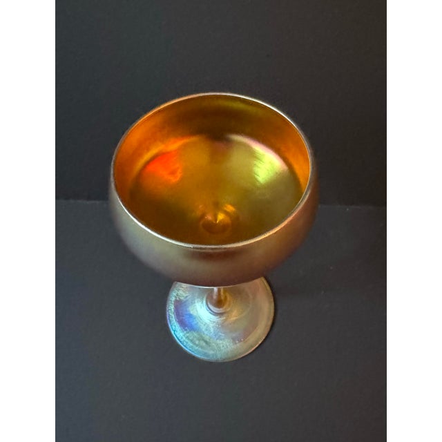 Early 20th Century Pair of Louis Comfort Tiffany Favrile Cocktail Glasses 4oz Signed For Sale - Image 9 of 12