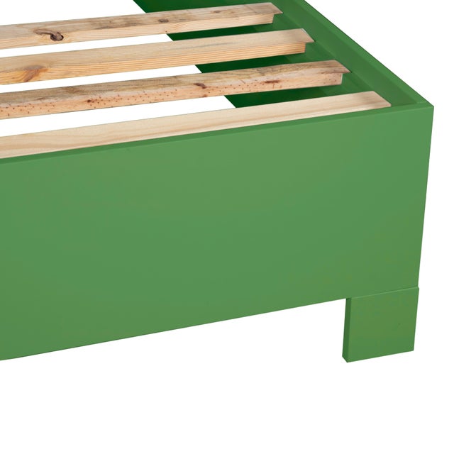 Finn Platform Bed Queen - Bright Green For Sale - Image 11 of 12
