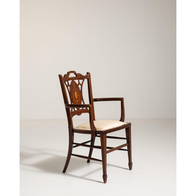 Edwardian Inlaid Mahogany Armchair, Antique, United Kingdom, 19th Century For Sale - Image 4 of 14