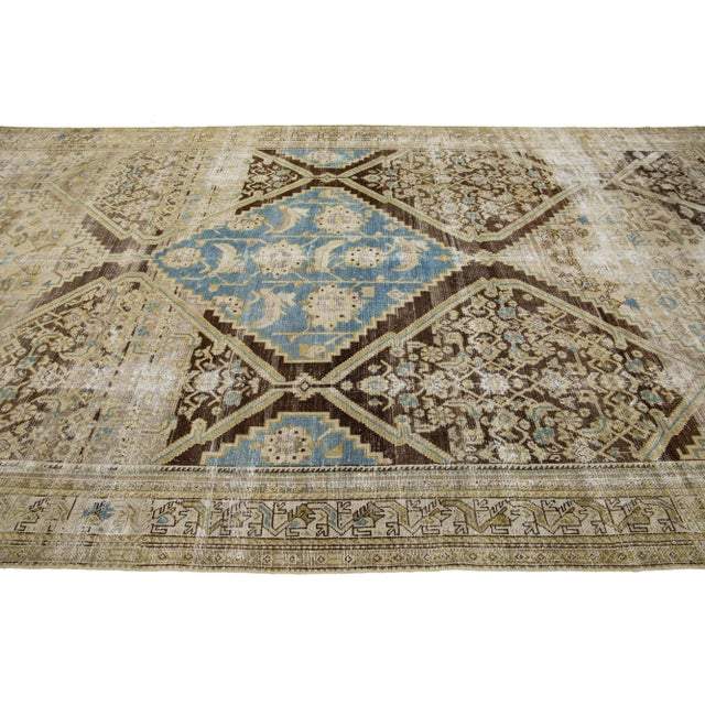 Beige Antique Persian Malayer Wool Rug Tribal Motif From the 1900s For Sale - Image 4 of 9
