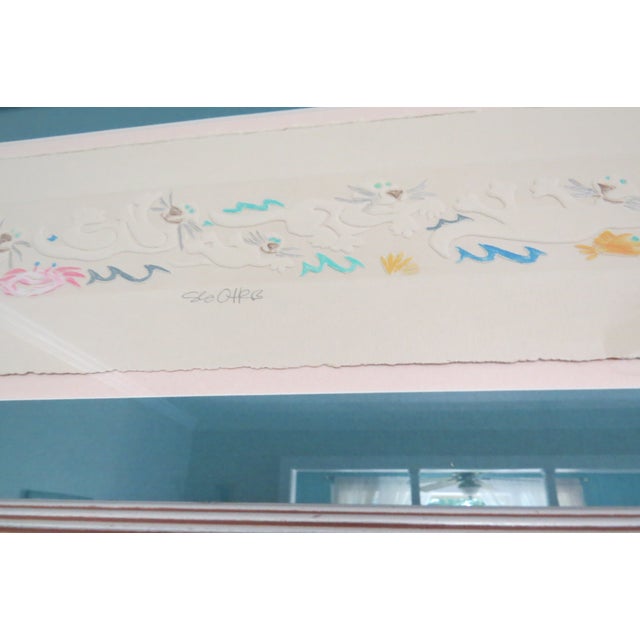 Wood Embossed Numbered (187/350) Artist Signed Painting, "Sea Otters" 1987, Framed For Sale - Image 7 of 11