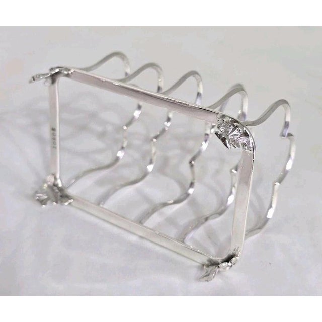 Antique Edwardian Sterling Silver Five-Bar Toast Rack from Marples & Co., 1901 For Sale - Image 6 of 18