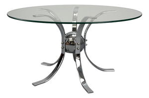 Vintage Space Age Round Chrome Coffee Table, Germany, 1970s