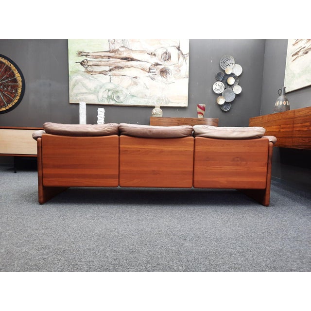 1970s Danish Teak and Leather Sofa by Mikael Laursen, 1970s For Sale - Image 5 of 13