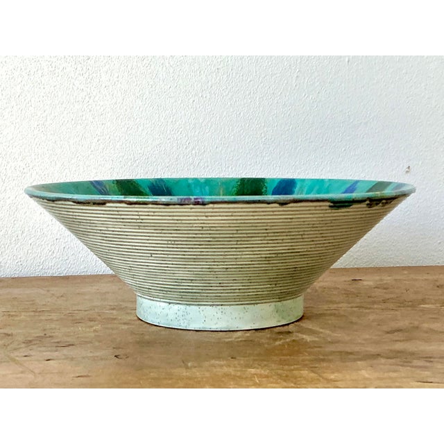 Mid-Century Modern Vintage Boho Original Studio Pottery Bowl For Sale - Image 3 of 11