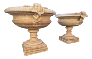 Onyx Kraters with Pedestals, 1950s, Set of 2